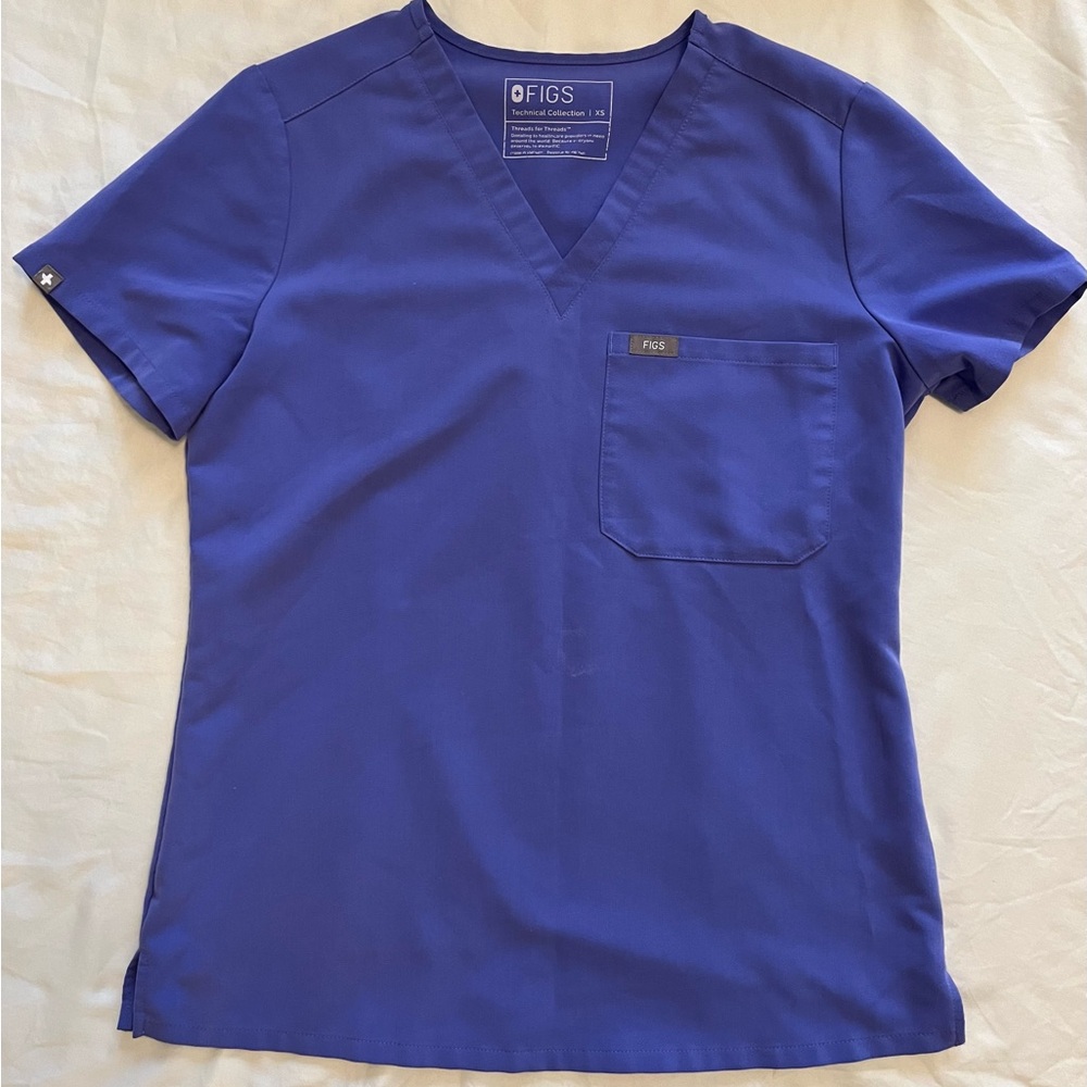 Figs Catarina One-Pocket Scrub Top Size XS Purple